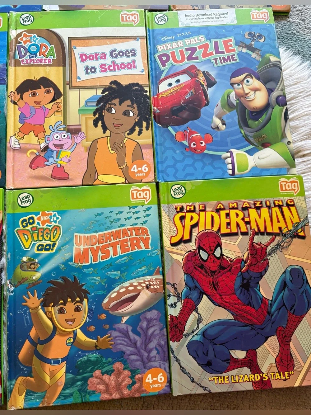 Leapfrog Tag Pen Reader 12 Books Case Cord CD Bundle Lot Reading System Learning